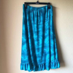 Long blue skirt